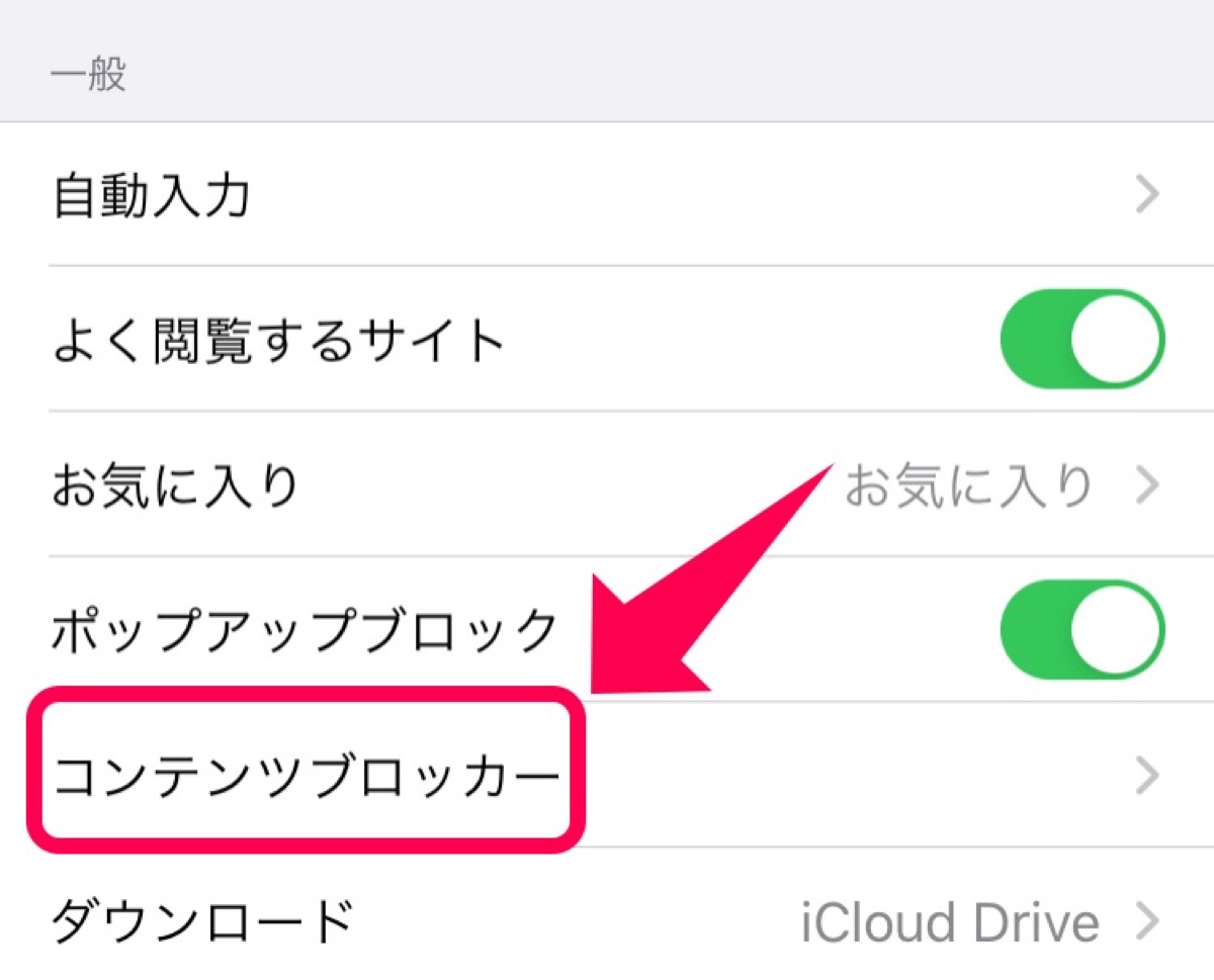 コンテンツブロッカーを選択