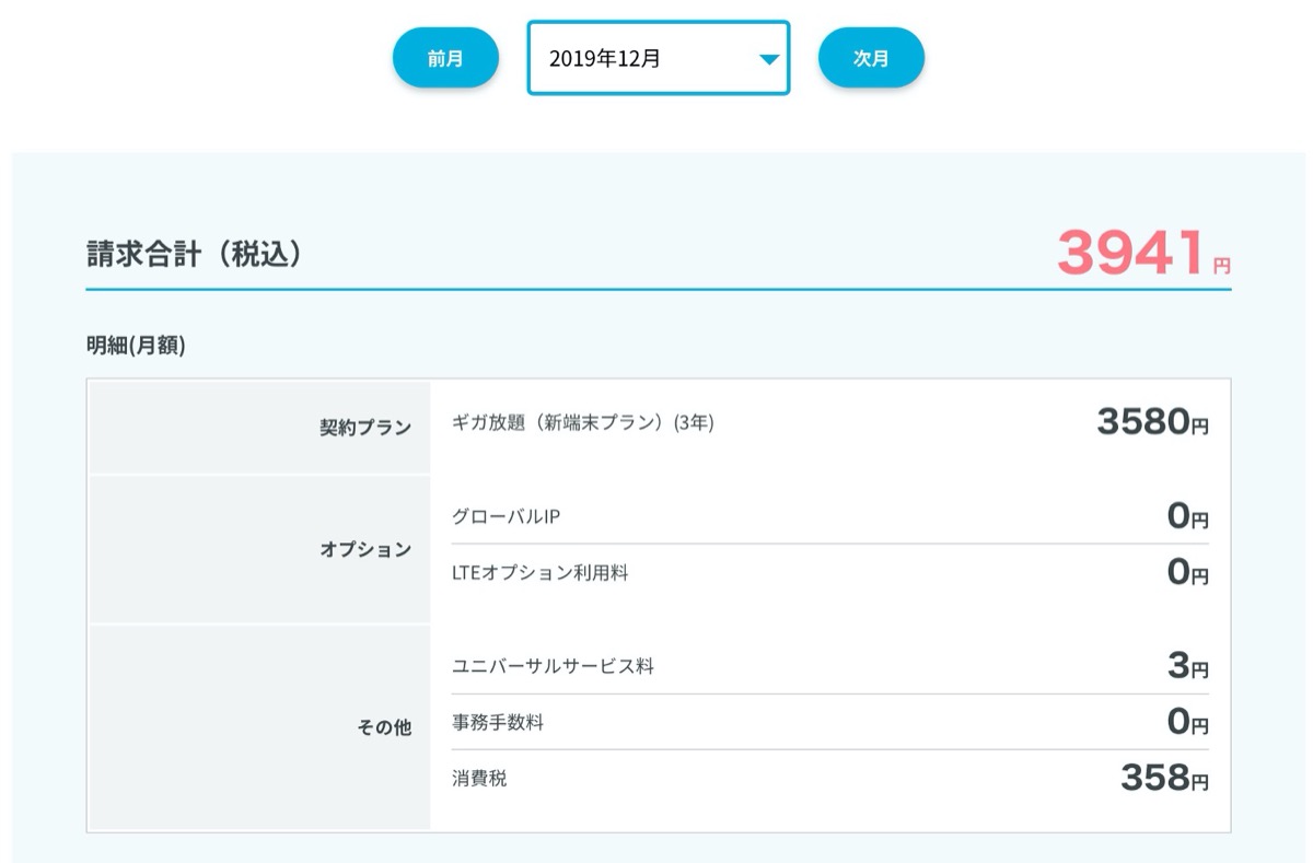 月額-2ヶ月目