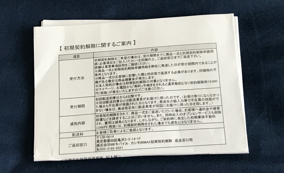 初期契約解除のご案内