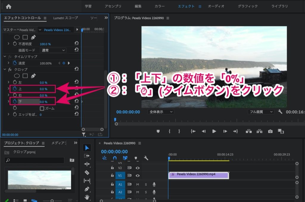 クロップ-表示-設定