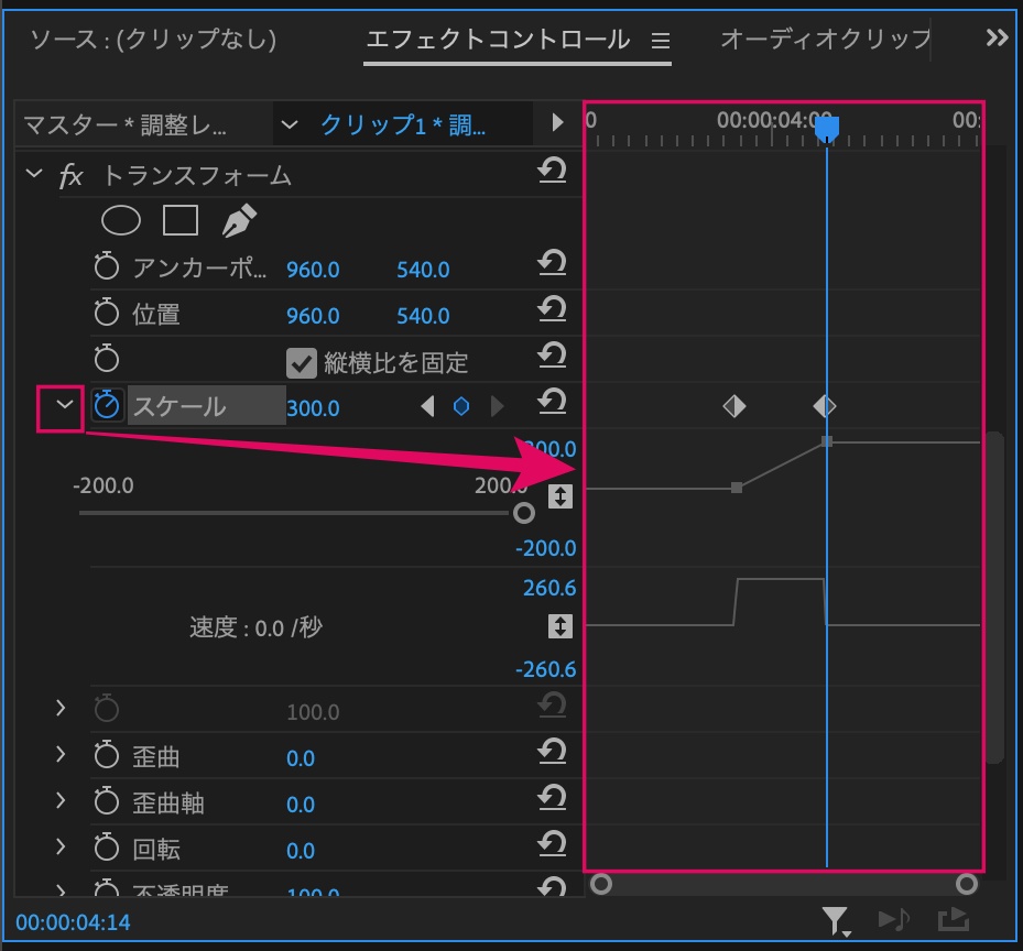 スケール速度の調整