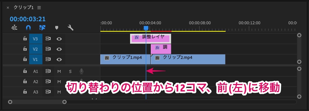 フレーム位置(12コマ)の設定