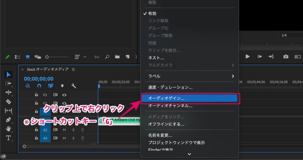 オーディオゲイン-表示