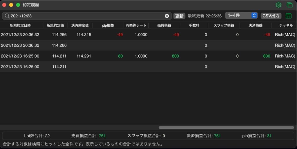 22日目-売買実績