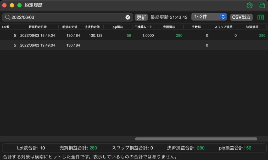 184日目-売買実績